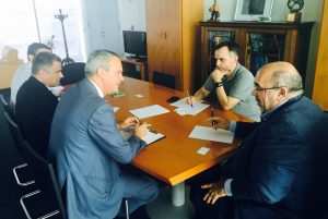 Despacho del consejero El consejero de Medio Rural, Pesca y Alimentación, Jesús Oria, recibe al Colegio y Asociación de Ingenieros de Montes de Madrid. 27 JUL 16
